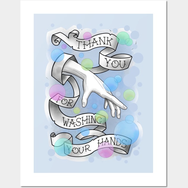 wash your hands, rainbow bubbles Wall Art by weilertsen